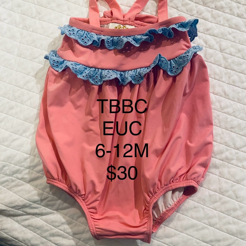 Pink and Blue Ruffled Baby Romper